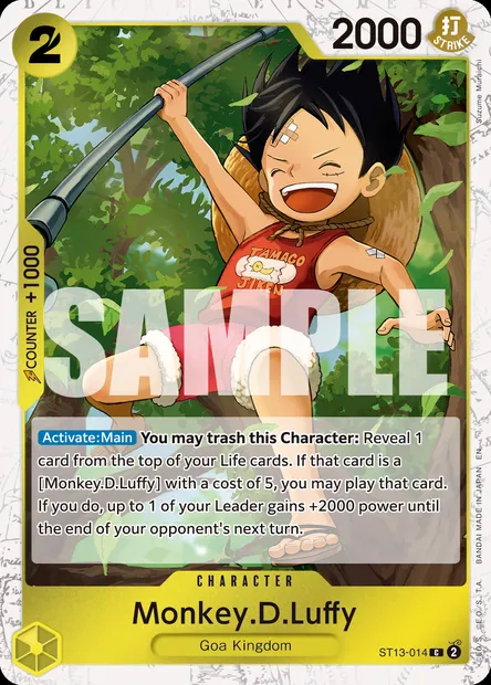 Monkey.D.Luffy, One Piece card ST13-014 — The Three Brothers set