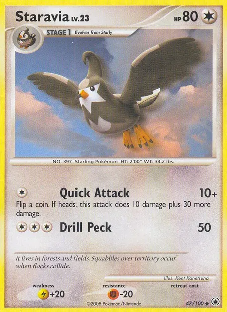 Staravia, Pokémon card MD 47 — Majestic Dawn set