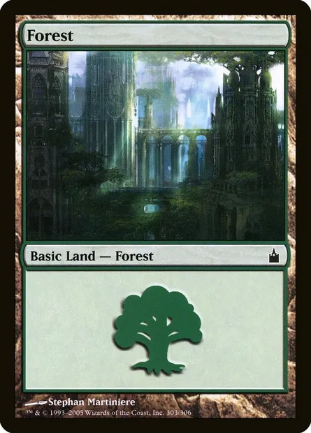 Forest, Magic card RAV 303 — Ravnica: City of Guilds set