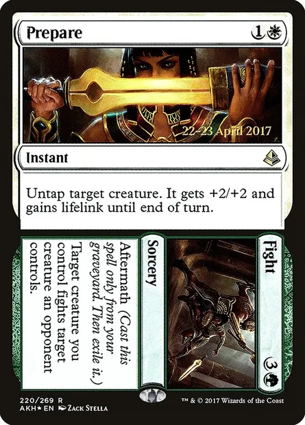 Prepare // Fight, Magic card PAKH 220s — Amonkhet Promos set