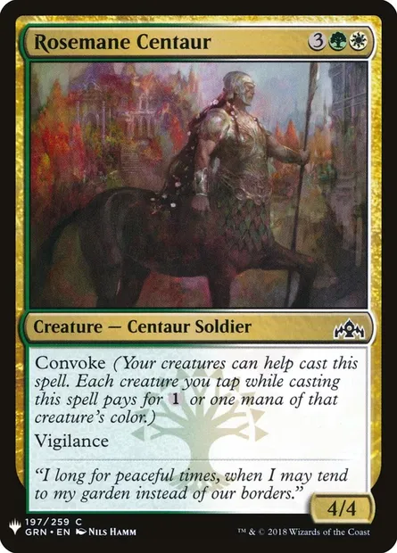 Rosemane Centaur, Magic card PLST GRN-197 — The List set