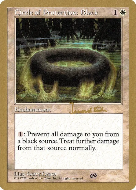 Circle of Protection: Black, Magic card WC97 jk17sb — World Championship Decks 1997 set