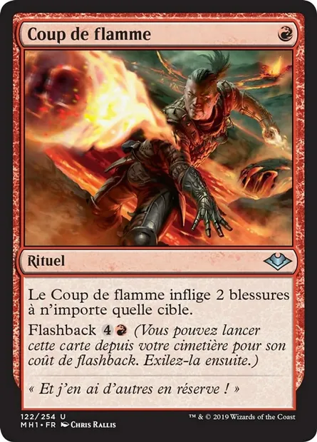 Coup de flamme, carte Magic MH1 122 — extension Horizons du Modern