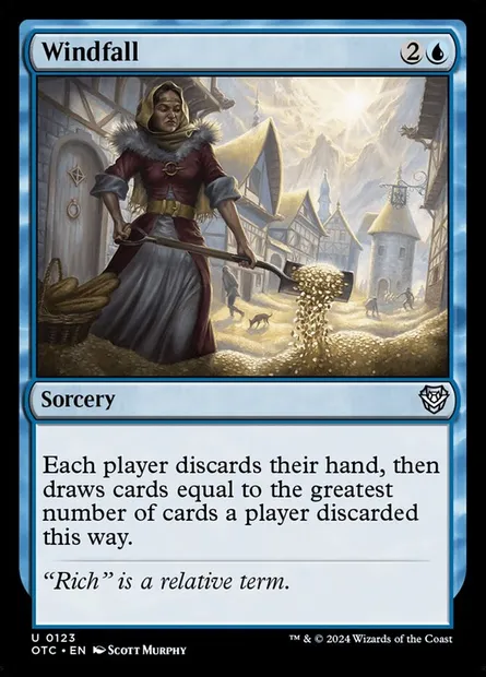 Windfall, Magic card OTC 123 — Outlaws of Thunder Junction Commander set