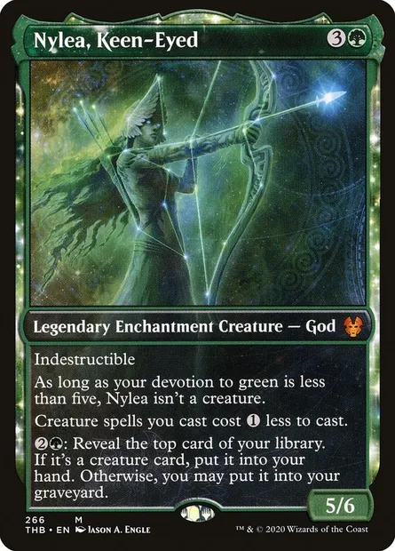 Nyléa, Œil perçant, carte Magic THB 266 — extension Theros Beyond Death