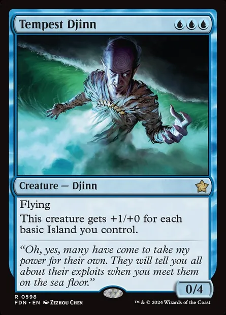 Djinn des tempêtes, carte Magic FDN 598 — extension Foundations