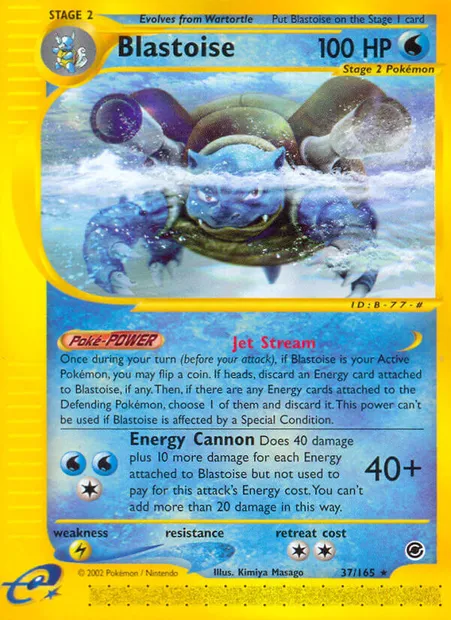 Blastoise, Pokémon card EX 37 — Expedition Base Set set
