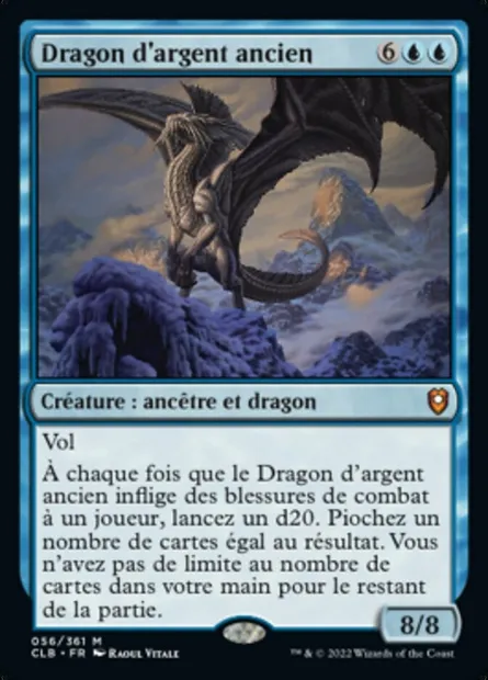 Dragon d'argent ancien, carte Magic CLB 56 — extension Commander Légendes : la bataille de la Porte de Baldur