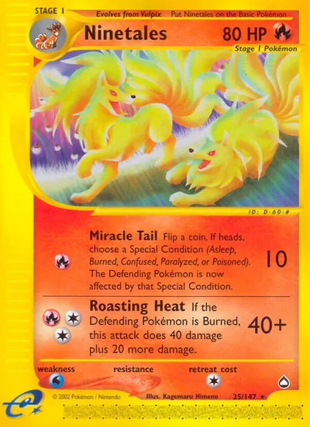 Ninetales, Pokémon card AQ 25 — Aquapolis set