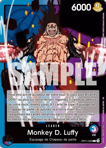 Monkey D. Luffy, carte One Piece OP11-040 — extension DES POINGS VIFS COMME L'ÉCLAIR