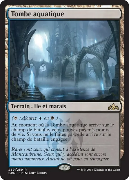 Tombe aquatique, carte Magic GRN 259 — extension Les Guildes de Ravnica