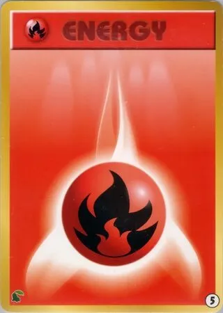 Énergie Feu, carte Pokémon IPN-C 005 — extension Intro Pack Neo Chikorita