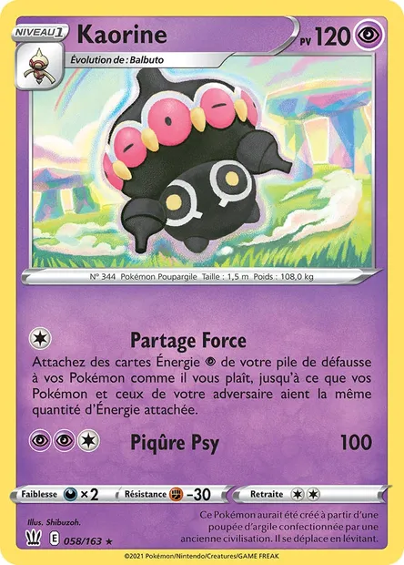 Kaorine, carte Pokémon BST 58 — extension Styles de combat