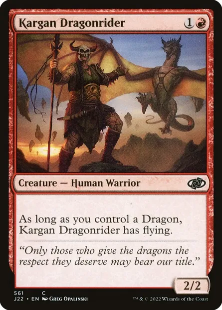 Kargan Dragonrider, Magic card J22 561 — Jumpstart 2022 set