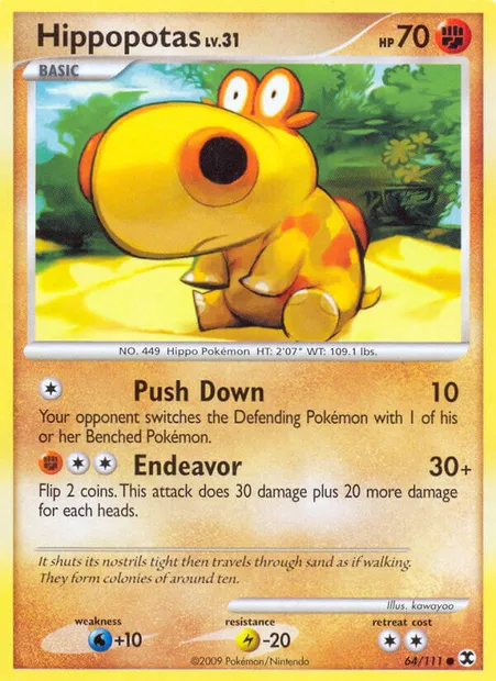 Hippopotas, Pokémon card RR 64 — Rising Rivals set