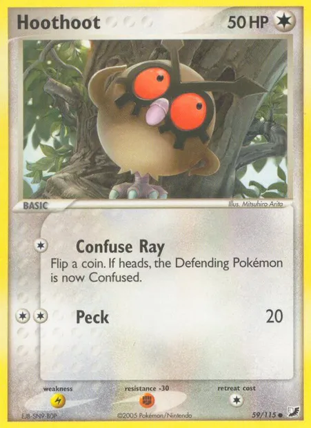 Hoothoot, Pokémon card UF 59 — Unseen Forces set