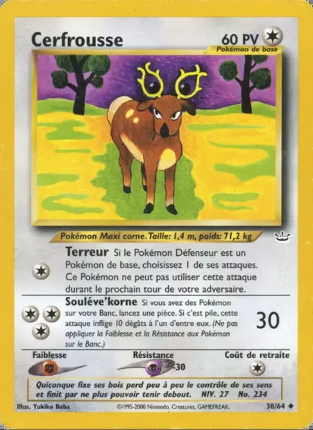 Cerfrousse, carte Pokémon NR 38 — extension Neo Revelation