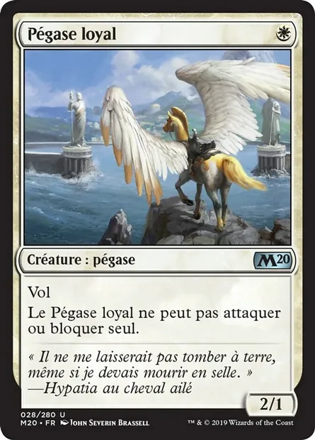 Pégase loyal, carte Magic M20 28 — extension Core Set 2020