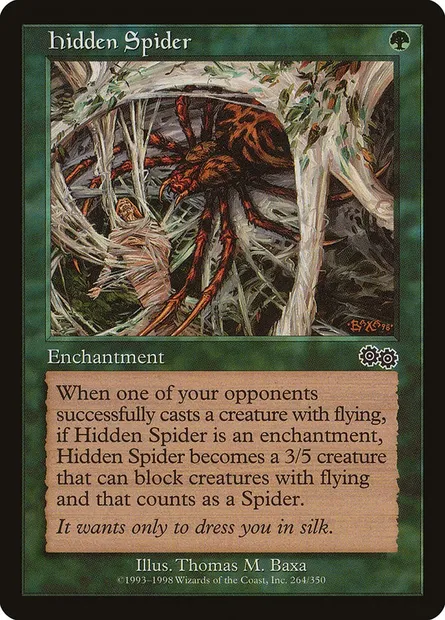 Hidden Spider, Magic card USG 264 — Urza's Saga set