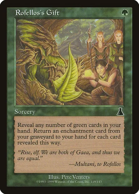 Rofellos's Gift, Magic card UDS 119 — Urza's Destiny set