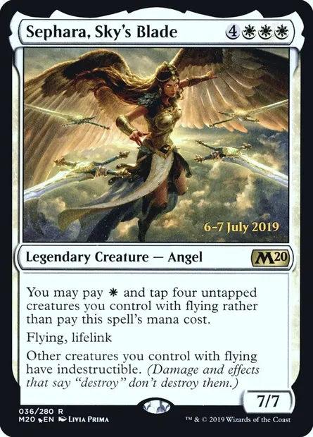 Sephara, Sky's Blade, Magic card PM20 36s — Core Set 2020 Promos set