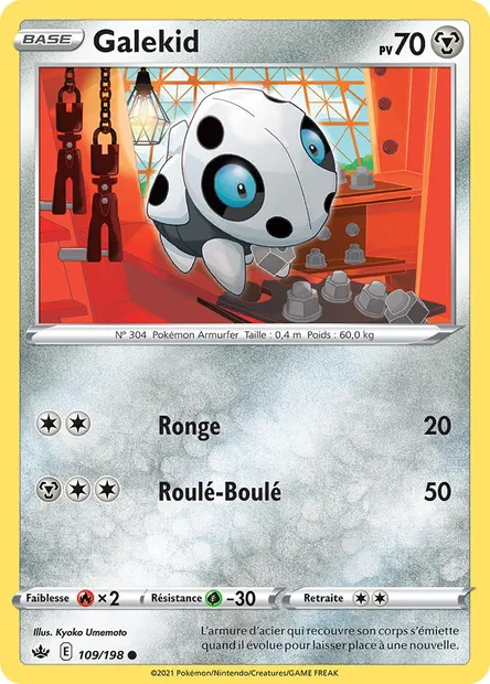 Galekid, carte Pokémon CRE 109 — extension Règne de Glace