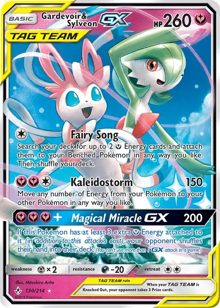 Gardevoir & Sylveon GX, Pokémon card UNB 130 — Unbroken Bonds set
