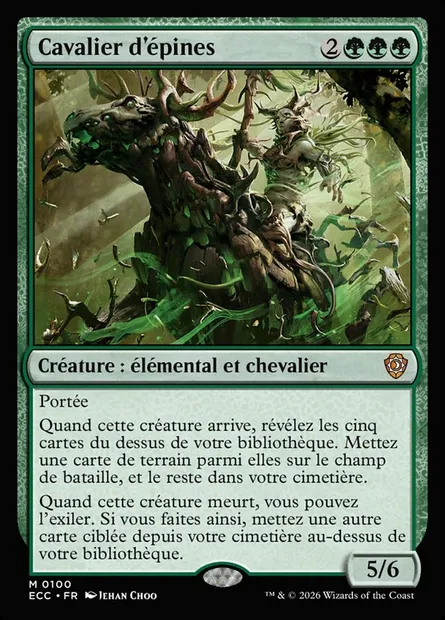 Cavalier d'épines, carte Magic ECC 100 — extension Lorwyn Eclipsed Commander