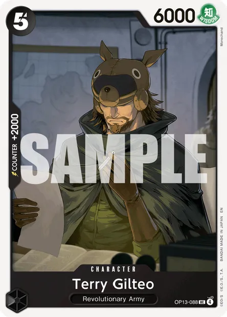 Terry Gilteo, One Piece card OP13-088 — CARRYING ON HIS WILL set
