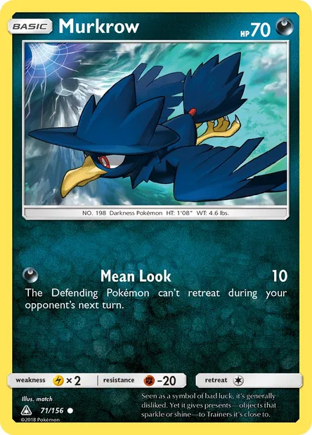 Murkrow, Pokémon card UPR 71 — Ultra Prism set