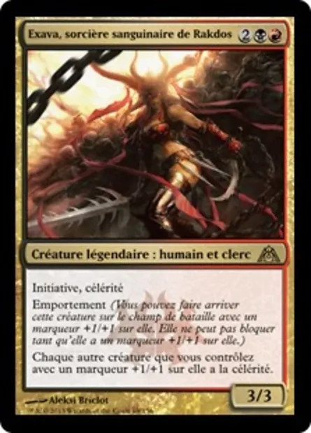 Exava, sorcière sanguinaire de Rakdos, carte Magic DGM 69 — extension Le labyrinthe du dragon
