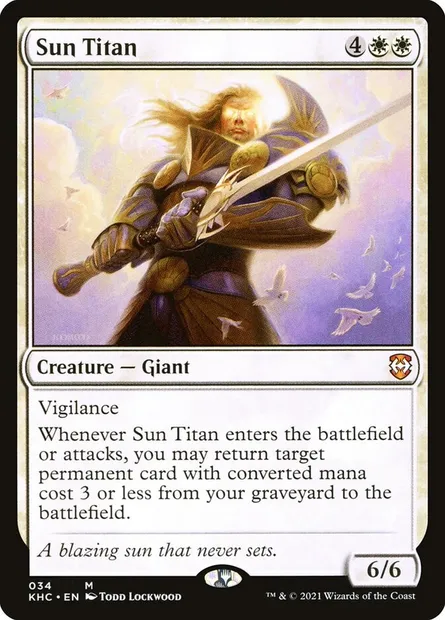 Sun Titan, Magic card KHC 34 — Kaldheim Commander set