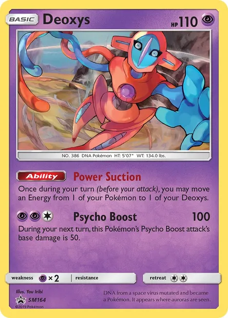 Deoxys, carte Pokémon SM 164 — extension Promo SM