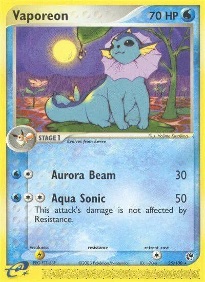 Vaporeon, Pokémon card SS 25 — Sandstorm set