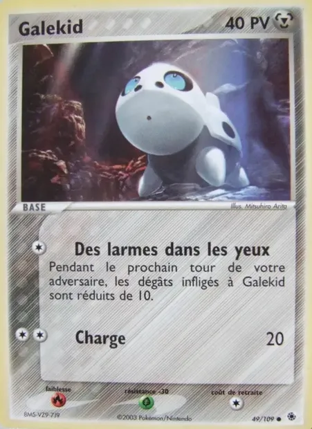 Galekid, carte Pokémon RS 49 — extension EX Rubis & Saphir