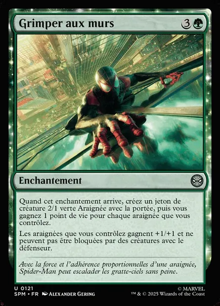 Grimper aux murs, carte Magic SPM 121 — extension Marvel's Spider-Man