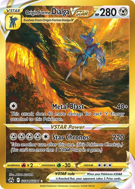 Origin Forme Dialga VSTAR, Pokémon card CRZ GG68 — Crown Zenith set