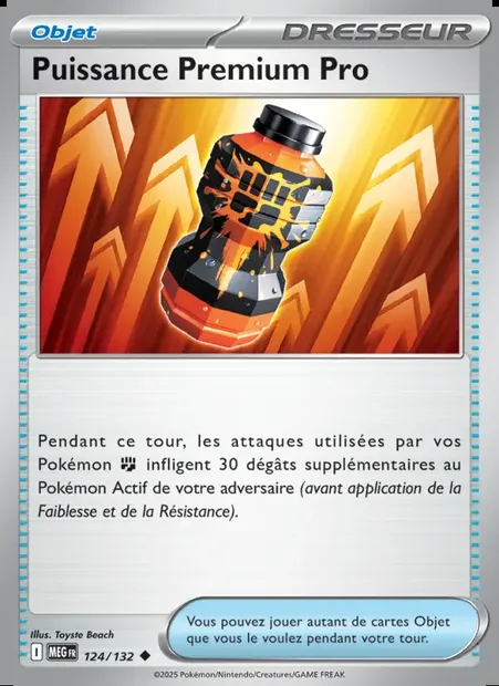 Puissance Premium Pro, carte Pokémon MEG 124 — extension Méga-Évolution