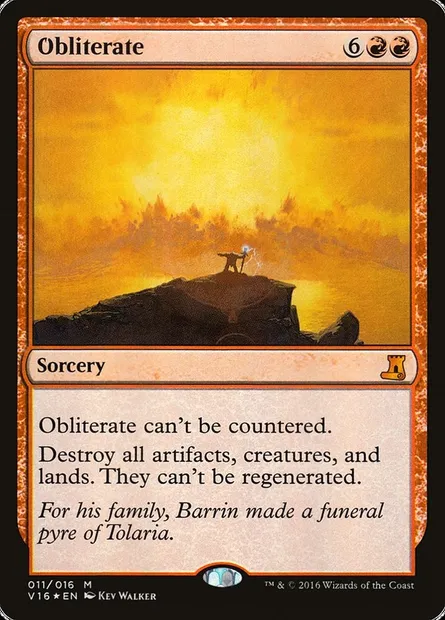 Obliterate, Magic card V16 11 — From the Vault: Lore set