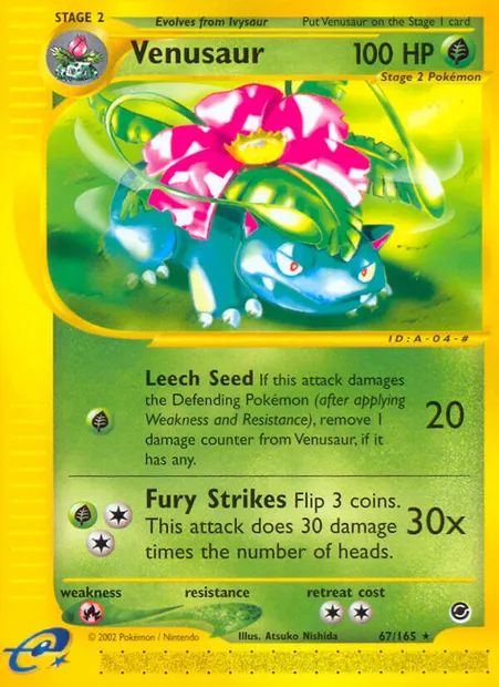 Venusaur, Pokémon card EX 67 — Expedition Base Set set