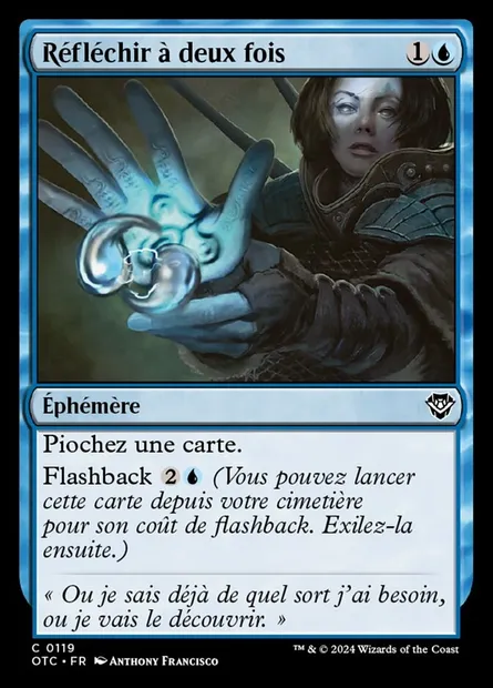 Réfléchir à deux fois, carte Magic OTC 119 — extension Outlaws of Thunder Junction Commander