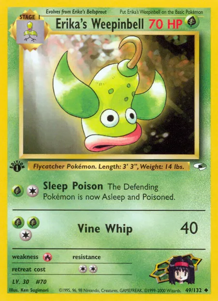 Erika's Weepinbell, Pokémon card GH 49 — Gym Heroes set