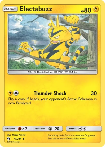 Electabuzz, Pokémon card LOT 71 — Lost Thunder set