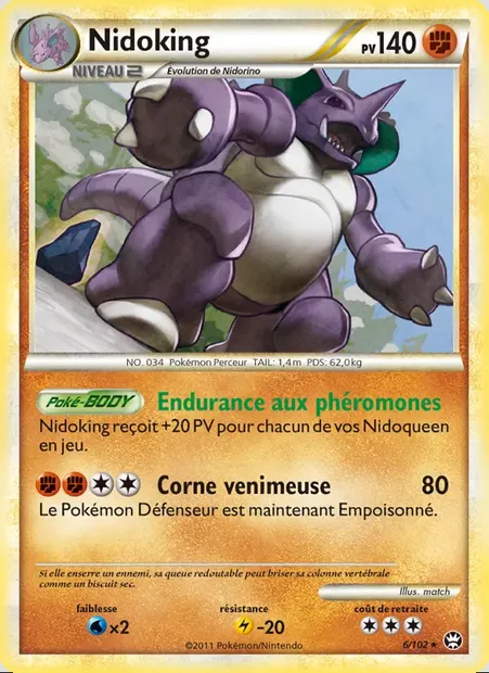 Nidoking, carte Pokémon TM 6 — extension Triomphant