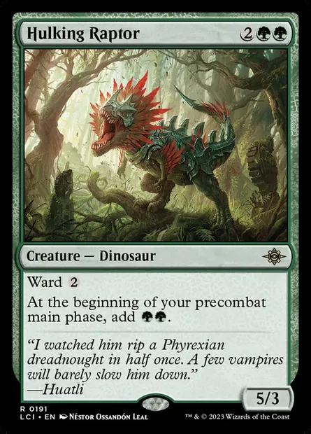 Hulking Raptor, Magic card LCI 191 — The Lost Caverns of Ixalan set