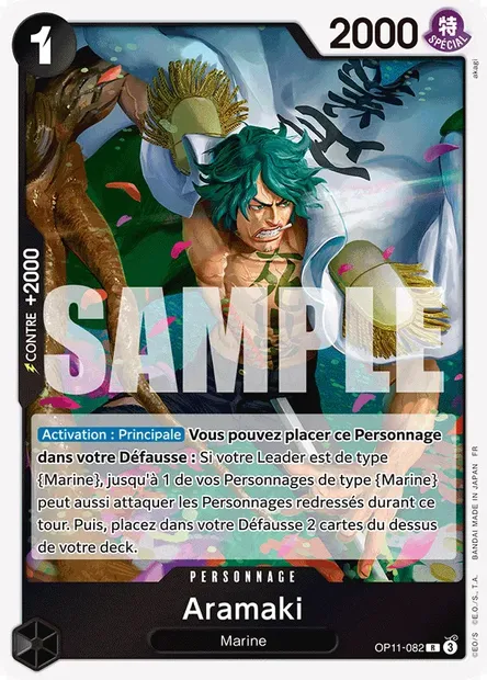 Aramaki, carte One Piece OP11-082 — extension DES POINGS VIFS COMME L'ÉCLAIR