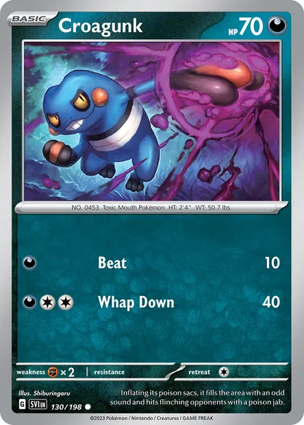 Croagunk, Pokémon card SVI 130 — Scarlet & Violet set