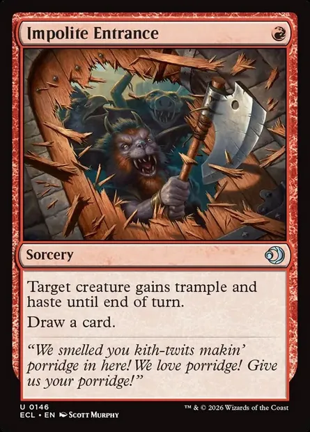 Impolite Entrance, Magic card ECL 146 — Lorwyn Eclipsed set