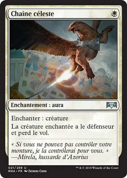 Chaîne céleste, carte Magic RNA 21 — extension L'allégeance de Ravnica