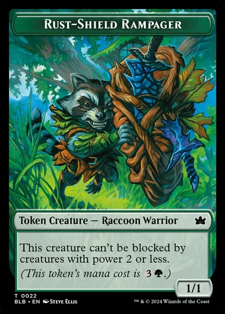 Rust-Shield Rampager, Magic card TBLB 22 — Bloomburrow Tokens set
